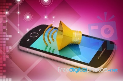 Megaphone With Smart Phone Stock Image