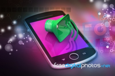Megaphone With Smart Phone Stock Image