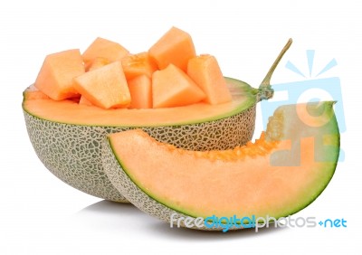 Melon Isolated On The White Background Stock Photo