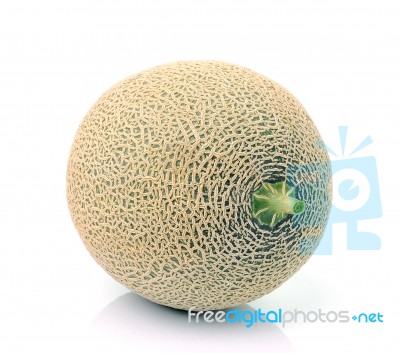 Melon On White Background Stock Photo