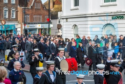 Memorial Service On Remembrance Sunday In East Grinstead Stock Photo