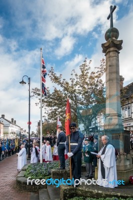 Memorial Service On Remembrance Sunday In East Grinstead Stock Photo