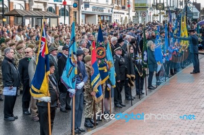 Memorial Service On Remembrance Sunday In East Grinstead Stock Photo