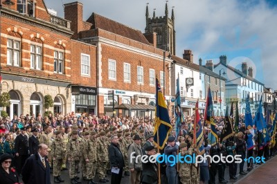 Memorial Service On Remembrance Sunday In East Grinstead Stock Photo