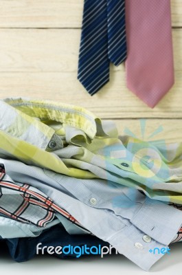 Men Clothes For Laundry Stock Photo