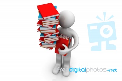 Men With Books On White Background. Education Concept Stock Image