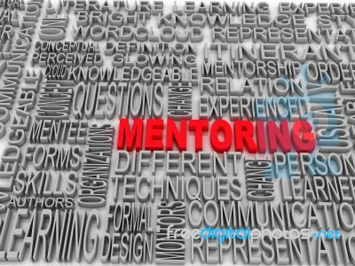 Mentoring And Teamwork Concept In Word Tag Cloud Stock Image