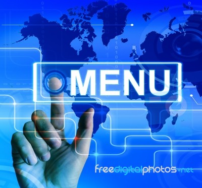 Menu Map Displays International Choices And Options Stock Image