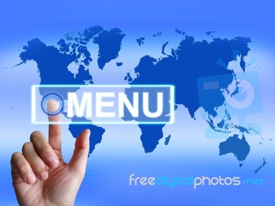 Menu Map Refers To International Choices And Options Stock Image