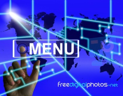 Menu Screen Refers To International Choices And Options Stock Image