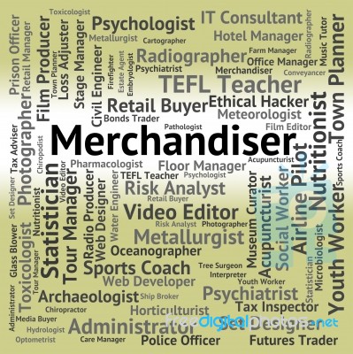 Merchandiser Job Indicates Employee Marketer And Retailer Stock Image