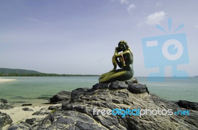 Mermaid Sculpture In Songkhla, Thailand Stock Photo