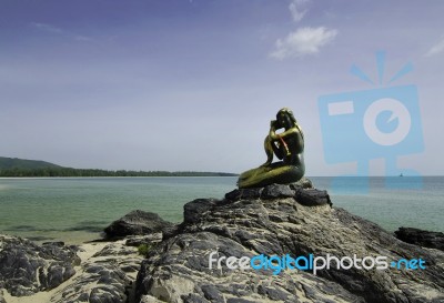 Mermaid Sculpture In Songkhla, Thailand Stock Photo