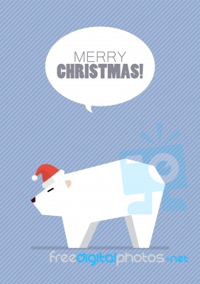Merry Christmas With White Bear Stock Image