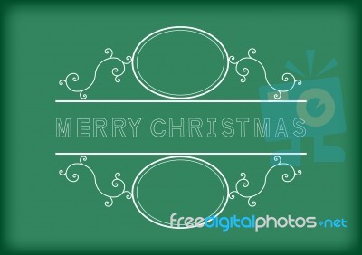 Merry Christmas Word Monogram Blackboard Stock Image