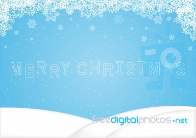 Merry Christmas Word Snowflake Background Stock Image