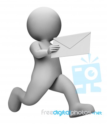 Message Letter Represents Communication Envelope And Mailing 3d Stock Image