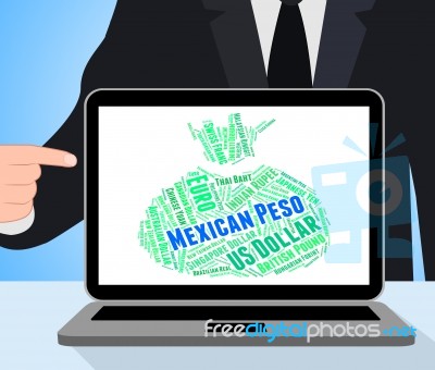 Mexican Peso Means Currency Exchange And Forex Stock Image