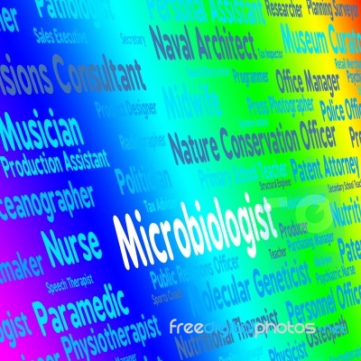 Microbiologist Job Shows Cell Physiology And Biology Stock Image