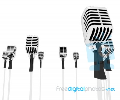 Microphones Speeches Shows Mic Music Performance Or Performing Stock Image