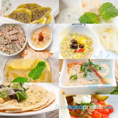 Middle East Food Collage Stock Photo