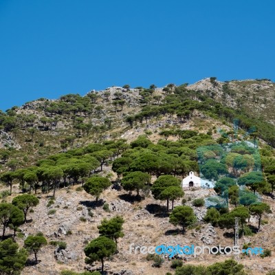 Mijas, Andalucia/spain - July 3 : Chapel On Hillside Near Mijas Stock Photo