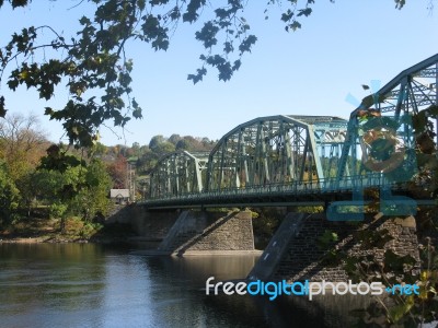 Milford-Upper Black Eddy Delaware River Bridge Stock Photo