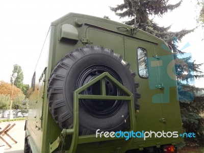 Military Cars, Equipment, Retro Items And Elements Stock Photo