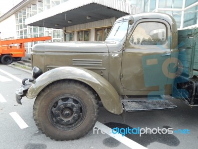 Military Cars, Equipment, Retro Items And Elements  Stock Photo