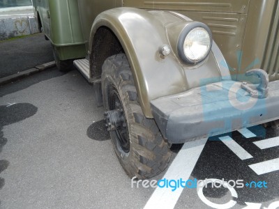 Military Cars, Equipment, Retro Items And Elements  Stock Photo