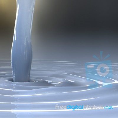 Milk 3D Stock Photo