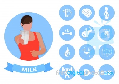 Milk For Healthy Infographic Stock Image