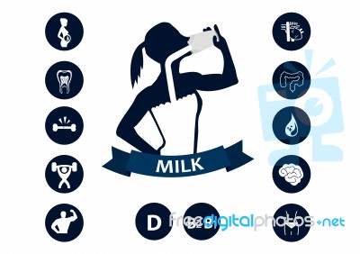 Milk For Healthy Infographic Stock Image