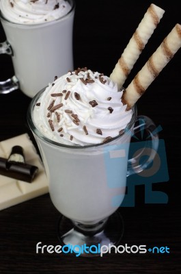 Milkshake With Whipped Cream Stock Photo
