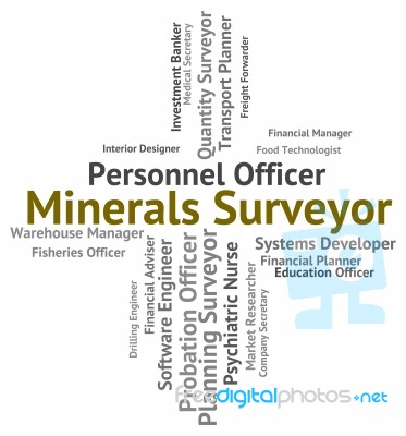 Minerals Surveyor Meaning Surveyors Text And Occupations Stock Image
