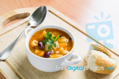 Minestrone Soup Stock Photo