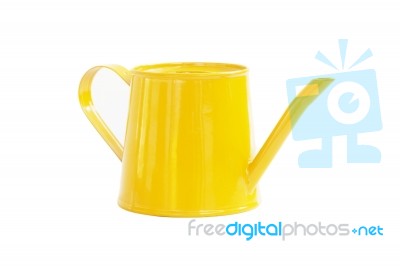 Mini Yellow Watering Can Stock Photo