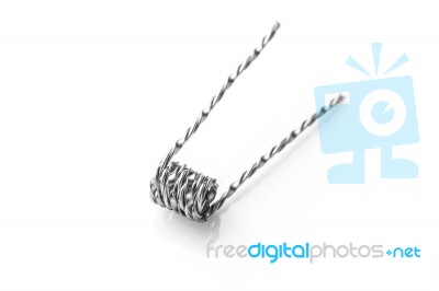 Mix Twisted Coil For Vaping On A White Background Stock Photo