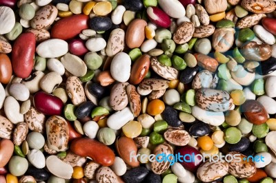 Mixed Colored Beans Stock Photo