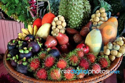 Mixed Fruits In Thailand Stock Photo