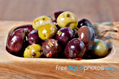 Mixed Marinated Olives Stock Photo