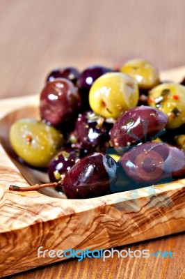 Mixed Marinated Olives Stock Photo