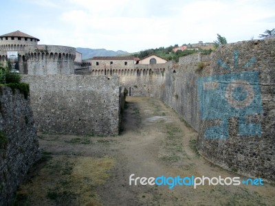 Moat Of The Castle Of Sarzana, Italy C Stock Photo
