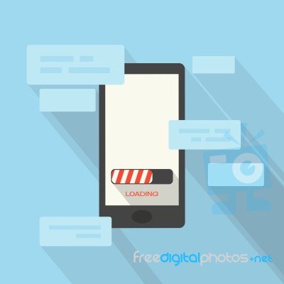 Mobile Phone And Icon Stock Image