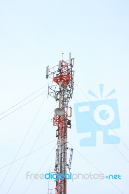 Mobile Phone Antenna Wired For Stable Stock Photo