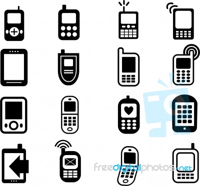 Mobile Phone Icons Stock Image