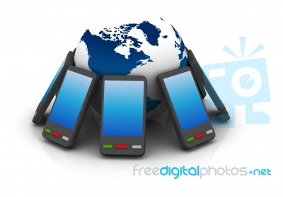 Mobile Phone Network Stock Image