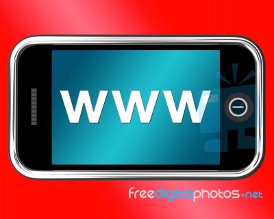 Mobile Showing WWW Stock Image