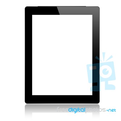 Mockup Digital Tablet Isolated On White Stock Photo