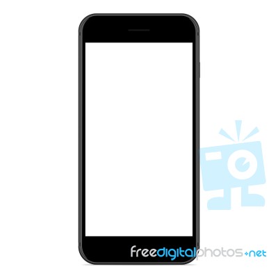 Mockup Phone Matte Black Color On White Background Stock Image